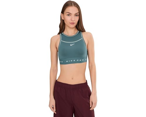 Nike Pro Swoosh Sports Bra Little Kid/Big Kid Bra - Mineral Slate/Light Liquid Lime/White - IF0306-382