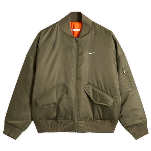 Nike Sportswear Therma-FIT Reversible Bomber Jacket - Medium Olive/Safety Orange/Sail/Sail - HV2812-222