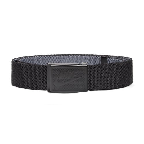 Nike Reversible Textured Stretch Web Belt - Black/Grey/Grey - B18102-016