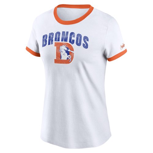 Nike Rewind NFL Denver Broncos Ringer T-Shirt - White/Orange - 00D0559R8WV-06M