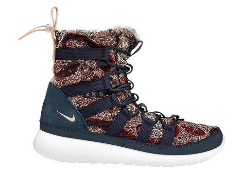 Nike Roshe Run Hi Sneakerboot QS Liberty of London - Armory Navy Blue/Vachetta Tan/Sail - 633519-402