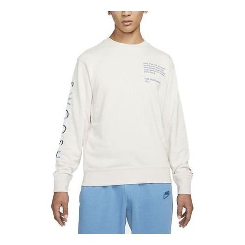 Nike Round Neck French Terry Embroidered Soft - White - DJ0466-104