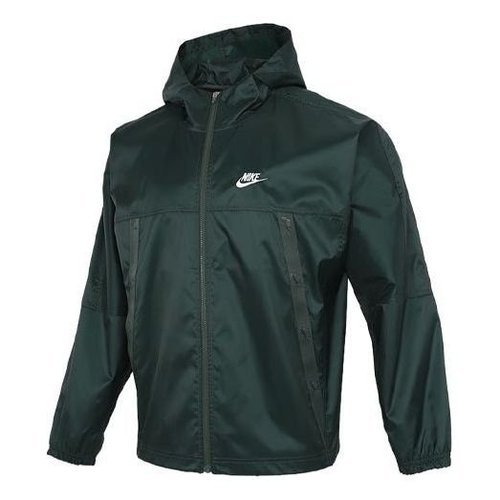 Nike Running Sports Windproof Woven Hooded Jacket - Green - DC6978-337