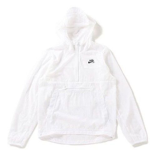 Nike SB Anorak Jacket Half Zipper ultra thin Athleisure Casual Sports - White - AO0297-100