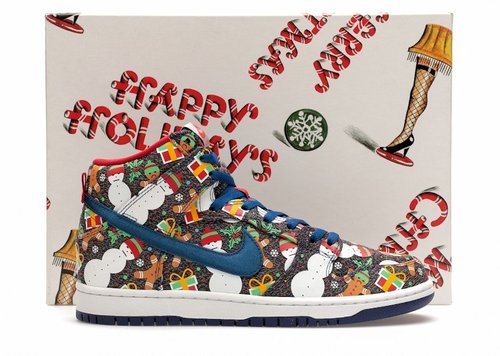 Nike SB Dunk High Concepts Ugly Christmas Sweater Special Box 2017 - Blue Ribbon/Atom Red - (SPECIALBOX)881758-446-SB
