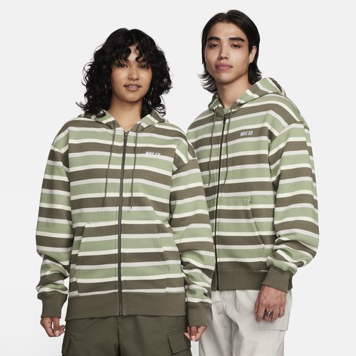 Nike SB Full-Zip Fleece Skate Hoodie - Coconut Milk/Oil Green/White - FN2512-113