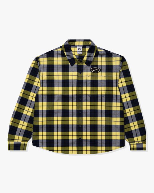 Nike SB x Eric Koston Skate Flannel - Midnight Navy/Speed Yellow - HV0256-410