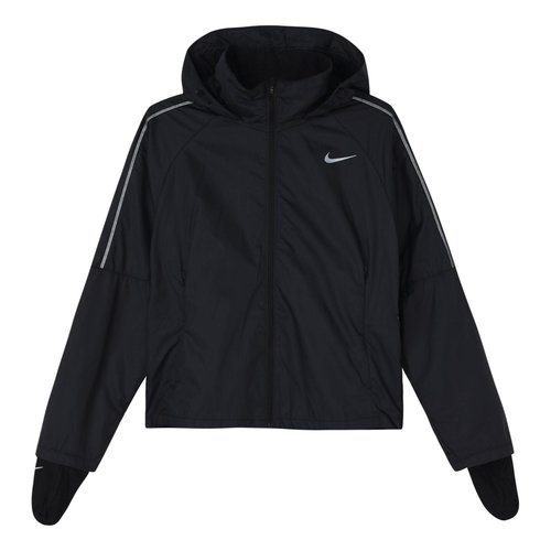 Nike Shield Running Breathable Windproof Sports Black Jacket - CU3386-010