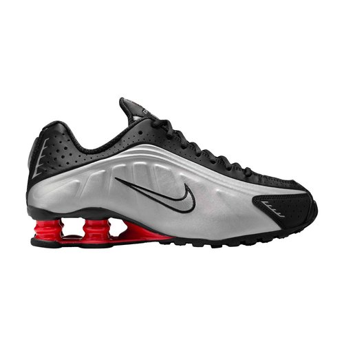 Nike Shox R4 2025 | Silver | Size 7 - Black/Light Crimson/Metallic Silver - AR3565-011