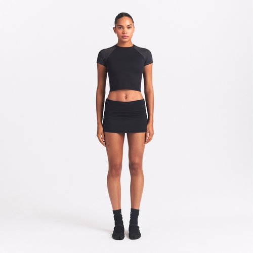 Nike SKIMS Airy Fold-Over Waistband Skort - Nskm Obsidian - SKIRTSKT9636W-OBD