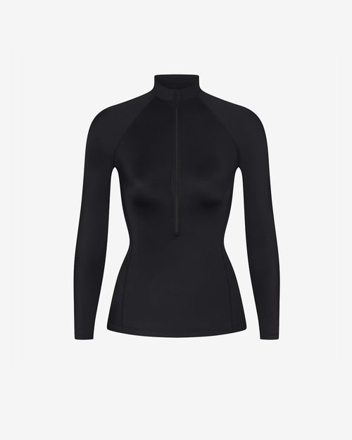 NikeSkims Matte Mock Neck Ls Half Zip Top - Obsidian - IR5071-054