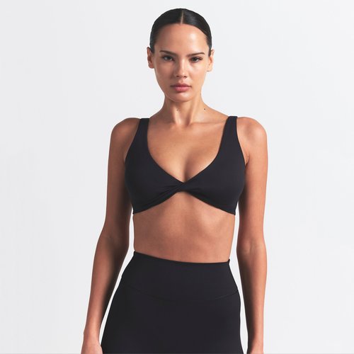 Nike SKIMS Matte Twist-Front Bra - Nskm Obsidian/Nskm Obsidian - BABRA9481W-OBD