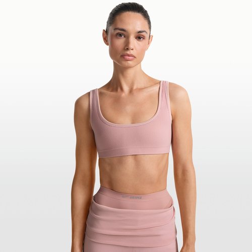 Nike SKIMS Ribbed Seamless Micro-Scoop Bra - NSKM Himalayan/NSKM ECRU - BABRA9712W-HEC