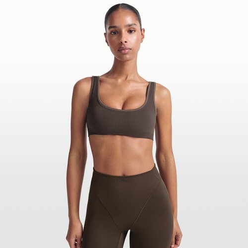 Nike SKIMS Ribbed Seamless Micro-Scoop Bra - NSKM Phoenix/NSKM Truffle - BABRA9712W-PHR