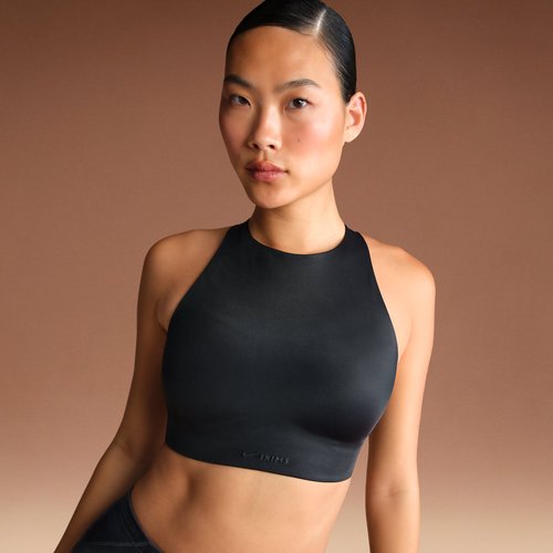 Nike SKIMS Shine High-Neck Bra - Nskm Obsidian - BRSPT7004W-OBD