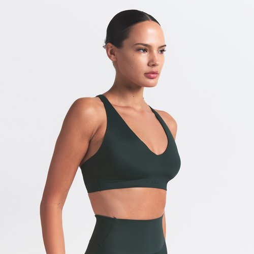 Nike SKIMS Shine V-Neck Bra - Nskm Dark Teal/Nskm Dark Teal - BRSPT5191W-DKT