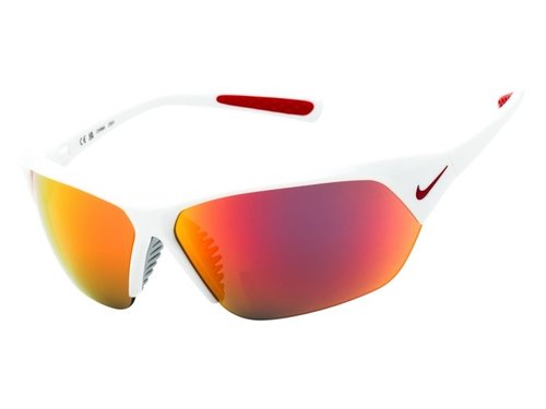Nike Skylon Sport Wraparound Sunglasses 106 - White Grey Red Mirror (Sky Bluelon/Ace/Fq4683