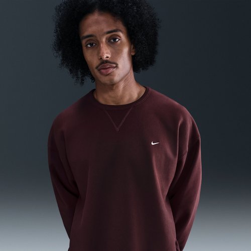 Nike Solo Swoosh Fleece Crew - Burgundy Crush/Burgundy Crush/White - HV1086-652