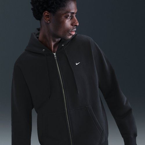 Nike Solo Swoosh Full-Zip Fleece Hoodie - Black/Black/White - HV1084-010