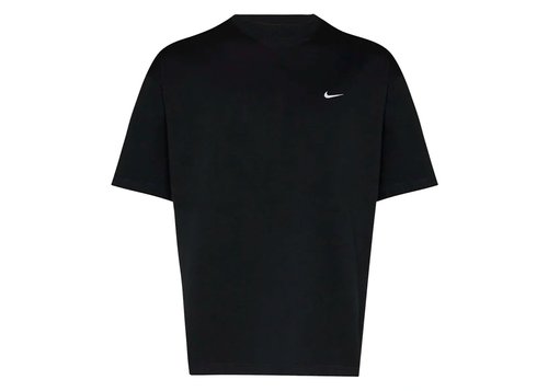 Nike Solo Swoosh Short-Sleeve French Terry Top - Black/White - DX0880-010
