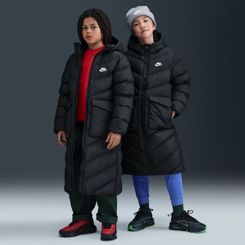 Nike Sportswear All Day Play Therma-FIT Loose-Fit Full-Length Puffer Parka - Black/White - HJ2538-010