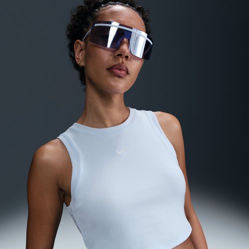 Nike Sportswear Chill Knit Tight Cropped Mini-Rib Tank Top - Blue Tint/Sail - FB8279-423