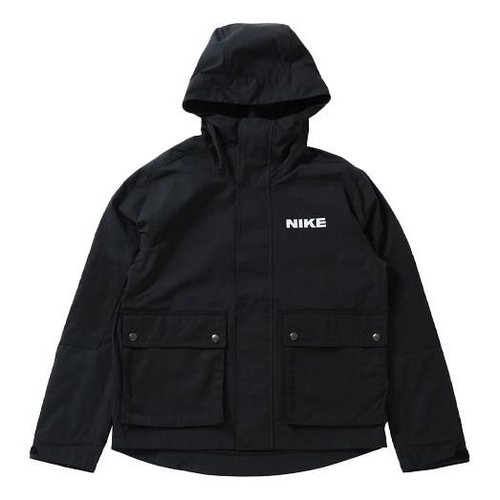 Nike Sportswear City Made Multiple Pockets Logo Sports Woven Hooded Jacket - Black - DA0078-010