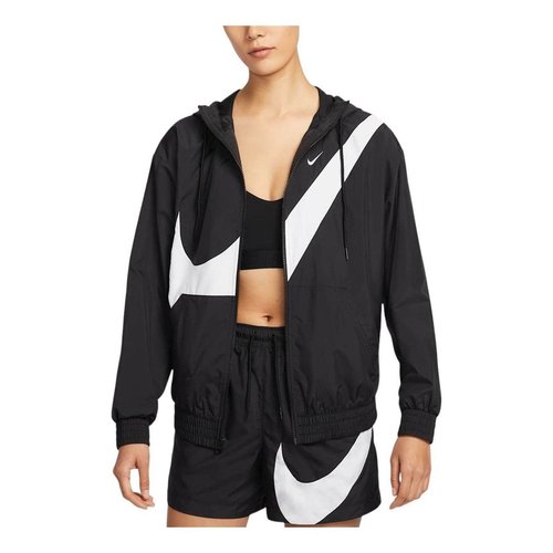 Nike Sportswear Classic Loose UV Protection Full Zip Logo Jacket Asia Sizing - Black/White - HM8972-010