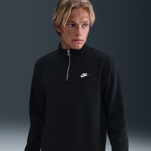 Nike Sportswear Club 1/2-Zip Fleece Top - Black/Black/White - FN3864-010