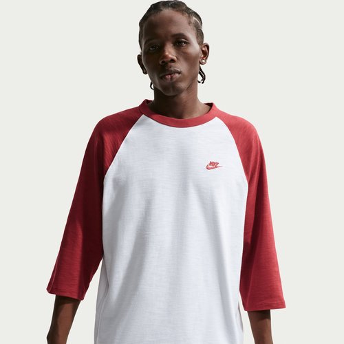 Nike Sportswear Club 3/4-Sleeve Raglan Top - Team Crimson/White/Team Crimson - IF0755-613