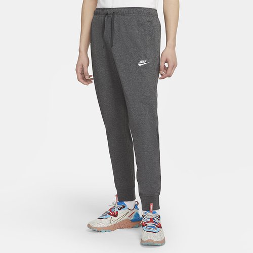 Nike Sportswear Club Jersey Jogger Pants 'Charcoal Heather/White