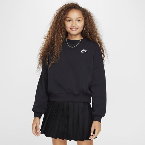 Nike Sportswear Club Fleece Boxy Crew-Neck Sweatshirt - Black/White - FZ9244-010