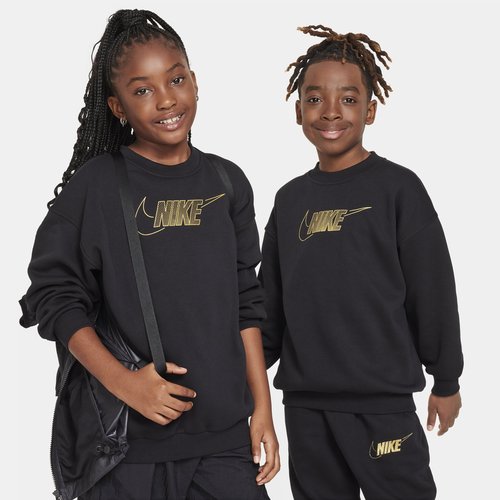 Nike Sportswear Club Fleece Crew-Neck Sweatshirt - Black/Metallic Gold - FJ6161-010