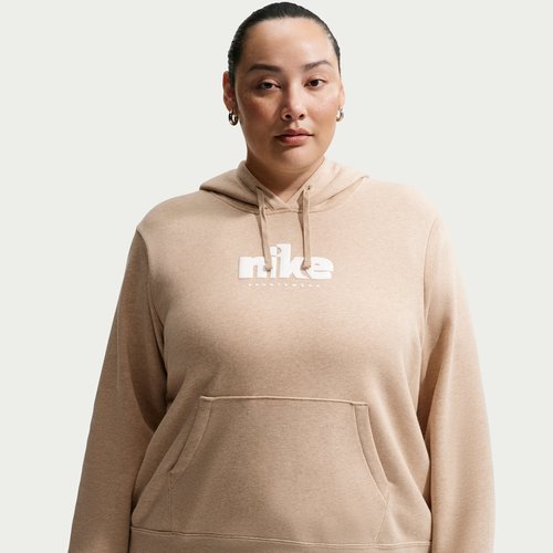 Nike Sportswear Club Fleece Graphic Pullover Hoodie Plus Size - Linen/Heather/White - IO6875-286
