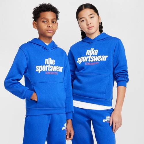 Nike Sportswear Club Fleece Hoodie - Game Royal/Safety Orange/White - HM6874-480