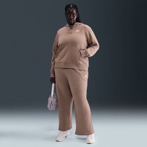 Nike Sportswear Club Fleece Mid-Rise Wide-Leg Sweatpants Plus Size - Mink Brown/Heather/White - FB7262-214