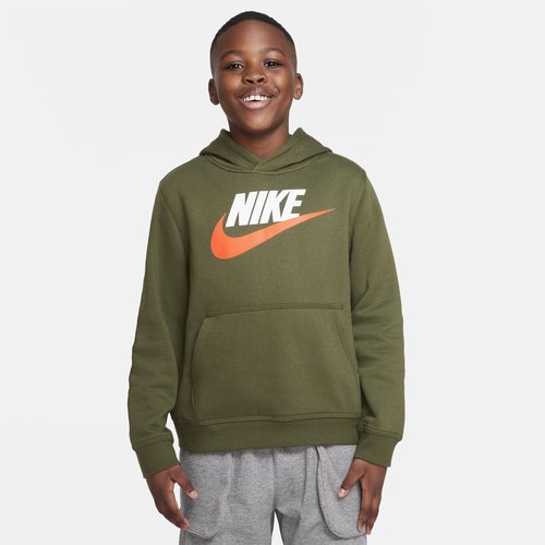 Nike Sportswear Club Fleece Pullover Hoodie Extended Size - Rough Green/White/Total Orange - DA5064-329