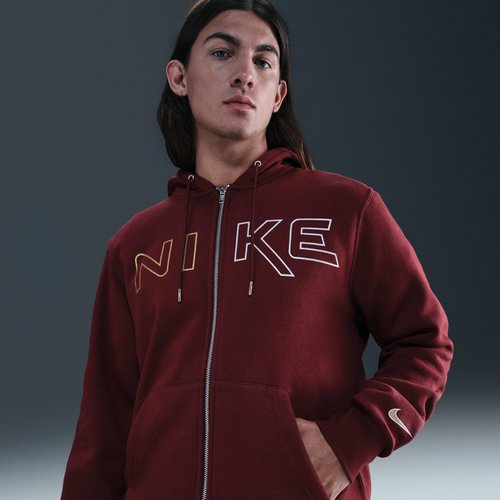 Nike Sportswear Club Full-Zip Fleece Hoodie - Dark Team Red - IM7829-619