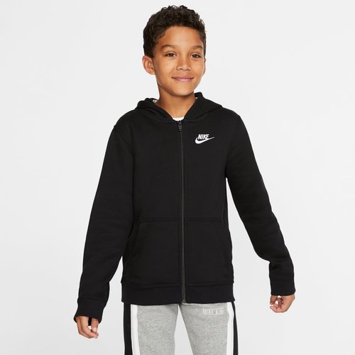 Nike Sportswear Club Full-Zip Hoodie - Black/Black/White - BV3699-010