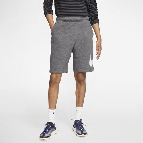 Nike Sportswear Club Graphic Shorts - Charcoal Heather/White/White - BV2721-071