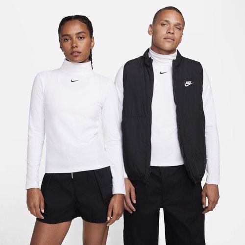 Nike Sportswear Collection Essentials Long-Sleeve Mock Top - White/Black - DD5882-100