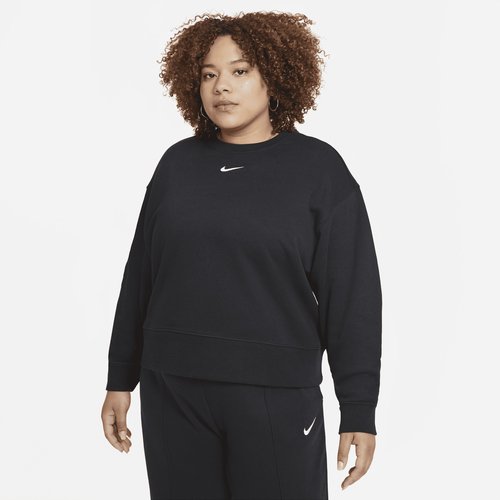 Nike Sportswear Collection Essentials Oversized Fleece Crew Plus Size - Black/White - DJ7667-010