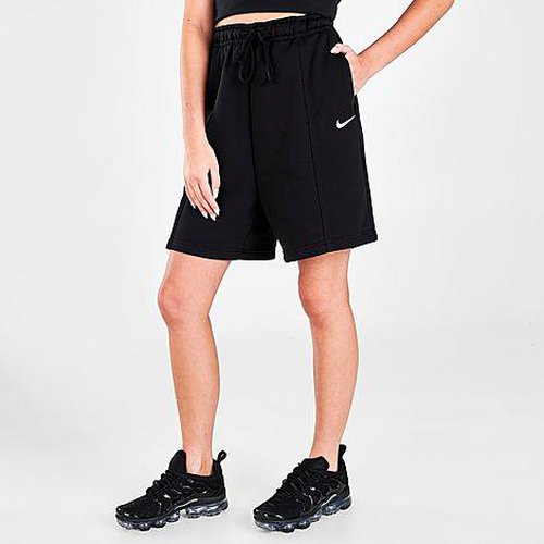 Nike Sportswear Essential HighRise Fleece Shorts 'Black/White