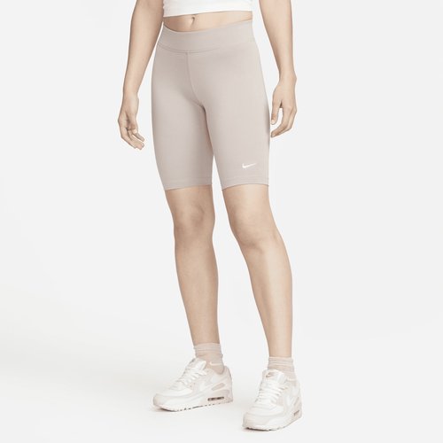 Nike Sportswear Essential Mid-Rise 10" Biker Shorts - Diffused Taupe/White - CZ8526-272