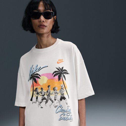 Nike Sportswear Essential Oversized T-Shirt - Summit White/Aquarius Blue - IB8930-121