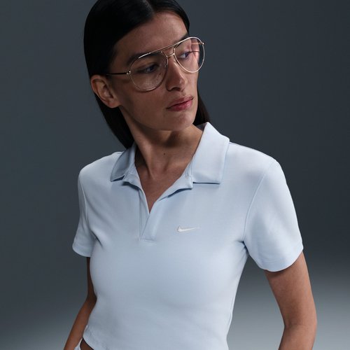 Nike Sportswear Essential Short-Sleeve Polo Top - Blue Tint/Sail - DV7884-423