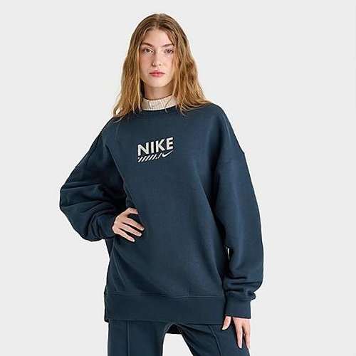 Nike Sportswear Gym Life Oversized Fleece Crewneck Sweatshirt - Armory Blue - HM4318-478