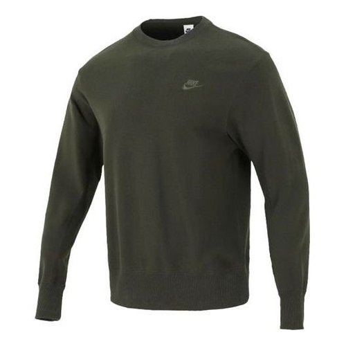 Nike Sportswear Logo Casual Sports Round Neck Pullover Brown Green - Multi-Color - DA0022-355