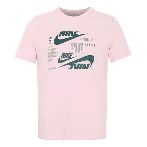 Nike Sportswear Logo Printing Casual Sports Round Neck Short Sleeve Pink - DR7816-663