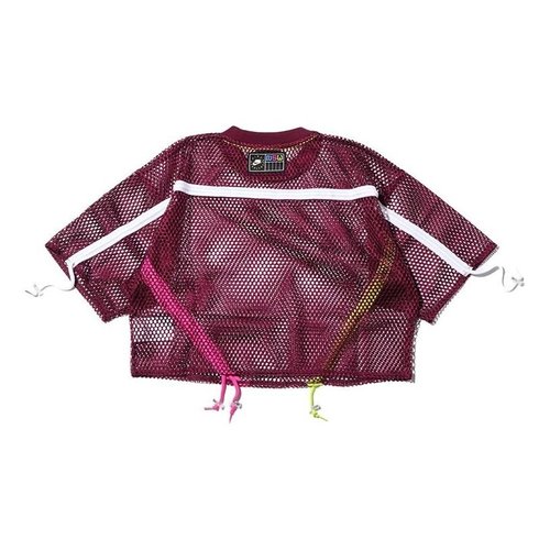 Nike Sportswear Mesh Drawstring Sports Short Sleeve - Multi-Color/Wine Red - AR3034-609